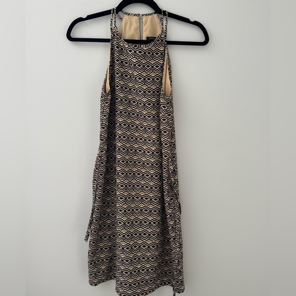 Banana Republic Navy and Cream Backless Dress
